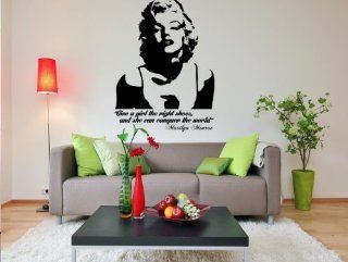 Marilyn Monroe Wall Decal   Give a Girl the Right Shoes and She Will Conquer the World 16x22 Inches: Everything Else
