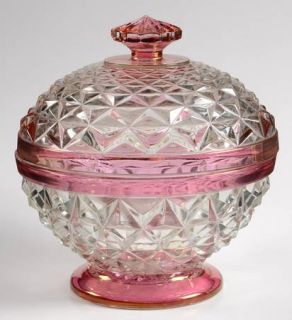 Tiffin Franciscan Williamsburg Ruby Flashed Candy Dish with Lid   15308,Ruby Fla