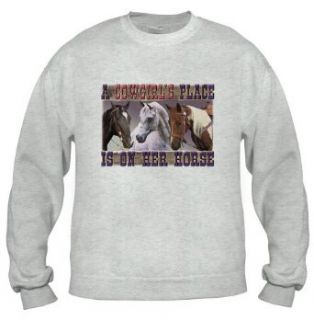 Cowgirl's Place Horse Adult Sweatshirt: Clothing