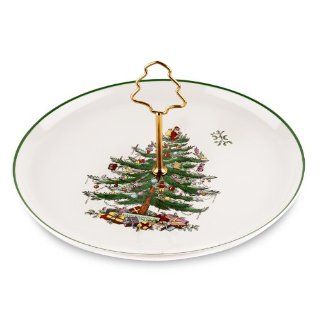 Spode Christmas Tree Cake Plate with Tree Handle Dessert Plates Kitchen & Dining