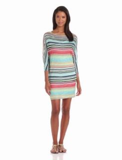 Michael Stars Women's Happy Stripe Elbow Sleeve Mini Dress, Atlantic, One Size at  Womens Clothing store