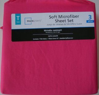 Racy Pink Soft Microfiber Twin Sheet Set   Pillowcase And Sheet Sets