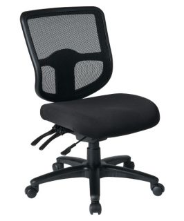 Office Star Ergonomic ProGrid Back Task Chair with Ratchet Back Height Adjustment and Dual Function Control   Armless   Desk Chairs