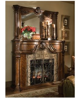 Amini Windsor Court Fireplace with Mirror and Electric Heater Insert   Electric Fireplaces