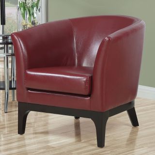 Dwyn Red Leather Accent Chair   Accent Chairs