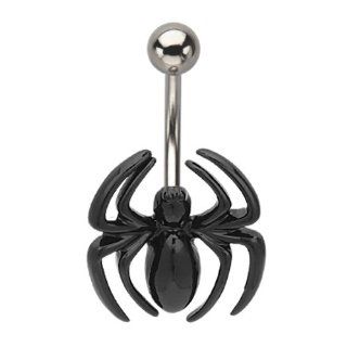 Body Accentz® Belly Button Ring Navel 316L Surgical Steel, Cubic Zirconia, Logo, Gem, Dangle, Spiderman Body Jewelry 14 Gauge Spider man: Body Piercing Barbells: Jewelry
