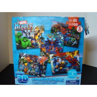 Marvel Heroes Super 3D   5 Puzzle Pack: Toys & Games