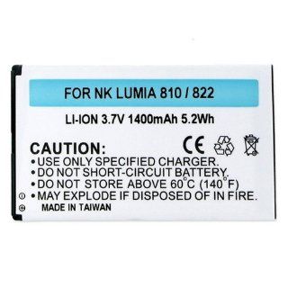 Nokia Lumia 822 Cell Phone Battery (Li Ion 3.7V 1400 mAh) Rechargable Battery   Replacement For Nokia BP 4W Cellphone Battery: Cell Phones & Accessories