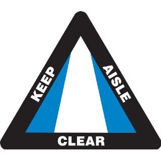 Accuform Signs PSR823 Slip Gard Adhesive Vinyl Triangle Shape Floor Sign, Legend "KEEP AISLE CLEAR", 17" Length, Blue/Black on White: Industrial Floor Warning Signs: Industrial & Scientific