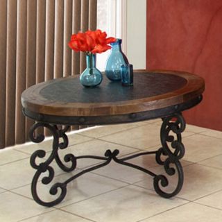 Artisan Cantabria Stamped Round Coffee Table   Coffee Tables