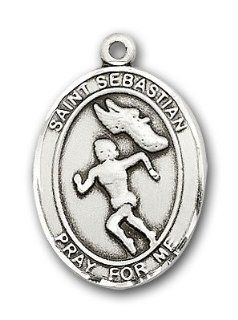Sterling Silver St. Sebastian Track & Field pendant: Jewelry