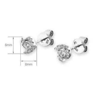 X1000Diamond 18K White Gold Whirl Shape Solitaire Diamond Stud Earring (0.28ct,G H Color,VS2 SI1 Clarity) X1000Diamond Jewelry