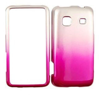 ACCESSORY HARD GLOSSY CASE COVER FOR SAMSUNG GALAXY PREVAIL M820 TWO TONES SILVER PINK: Cell Phones & Accessories