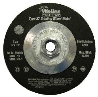 Weiler   Vortec Pro Type 27 Grinding Wheels 5" X 1/4" A24R 5/8" 11Ah: 804 56449   5" x 1/4" a24r 5/8" 11ah: Home Improvement