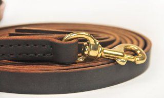 Dean and Tyler Stitched Track Dog Leash with Solid Brass Hardware, 13 1/2 Feet by 1/2 Inch, Brown : Pet Leashes : Pet Supplies