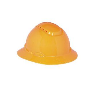 3M Full Brim Hard Hat H 807V, 4 Point Ratchet Suspension, Vented, Hi Vis Orange: Hardhats: Industrial & Scientific