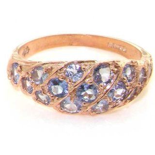 14K Rose Gold Ladies 15 Stone Tanzanite Band Ring   Finger Sizes 5 to 12 Available   Ideal for Special Birthday, Anniversary, Valentines Day or Mothers Day Gift: Jewelry