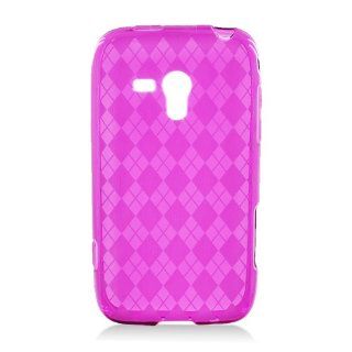 Purple Clear Patterned Flex Cover Case for Samsung Galaxy Rush SPH M830: Cell Phones & Accessories