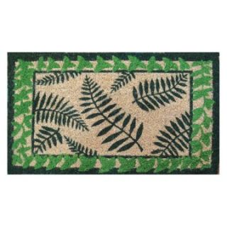 Ferns 18 x 30 Hand Woven Coir Doormat   Outdoor Doormats