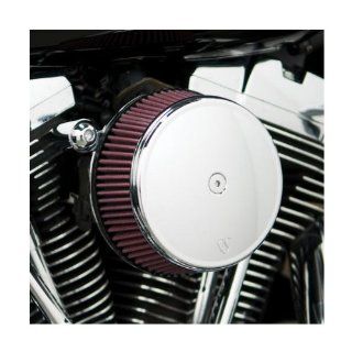 Arlen Ness Billet Sucker Stage I Air Filter Kit with Billet Cover   Smooth Chrome   Red Filter 18 808: Automotive