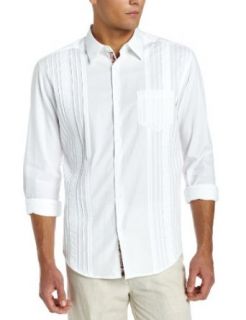 Cubavera Men's Long Sleeve Cotton Shirt with Piping Insert and Contrast Plaquet at  Mens Clothing store: Button Down Shirts