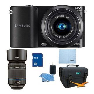Samsung NX1000 Smart Wi Fi Digital Camera (Black) Double Lens Bundle With 20 50 mm And 50 200mm Lenses : Point And Shoot Digital Cameras : Camera & Photo
