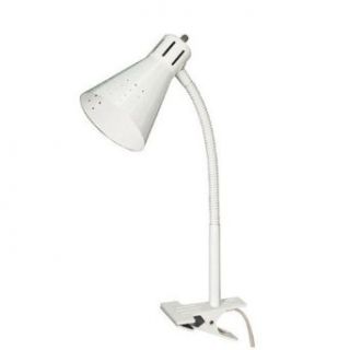 Satco 60 832   White   13 in. Clip on Goose Neck Lamp   Includes (1) 40 Watt S11N Lamp   Desk Lamps  