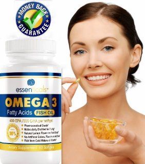 Essenticals Tm   Essential Fatty Acids   For Emotional Health and Healthy Brain & Heart Function   Norwegian Fish Oil Pharmaceutical Grade   800 Epa 600 Dha Formula   Allergies Omega 3   No Artificial Color, Flavor or Sweetener   Money Back Guarantee: 