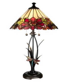 Dale Tiffany Floral with Dragonfly Tiffany Table Lamp   Table Lamps