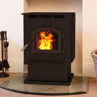 Pleasant Hearth Large Pellet Burning Stove with LED Comfort Control System   Black   Pellet Stoves