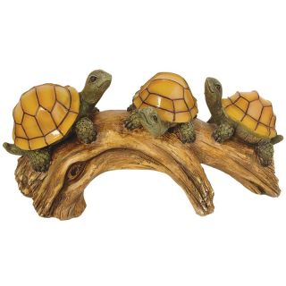 Moonrays Solar Powered Turtles on a Log with LED Glowing Shells   Solar Lights