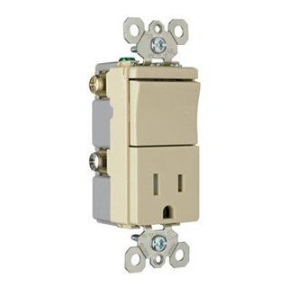 Pass & Seymour TM818TRICC6 Decorator Combo Single Pole Switch and Single Receptacle, 15 Amp, 120/125 volt, Ivory: Home Improvement