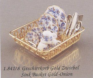 Reutter Porcelain Dollhouse Miniature Dish Drying Rack for Kitchen Sink in Blue Onion 112 Scale 1.841/8 Toys & Games