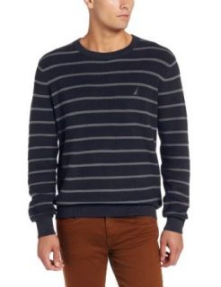 Nautica Men's Stripe Crew Neck Sweater at  Mens Clothing store Pullover Sweaters