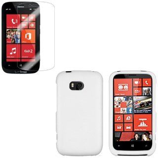 iFase Brand Nokia Lumia 822 Combo Rubber White Protective Case Faceplate Cover + LCD Screen Protector for Nokia Lumia 822: Cell Phones & Accessories
