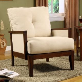 Blanca Fabric Accent Chair   Beige   Upholstered Club Chairs