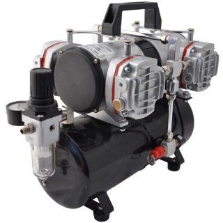Master Airbrush Model TC 848, High Performance Four Cylinder Piston Air Compressor with Tank and Free 6 Inch Airbrush Hose