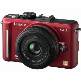 Panasonic Lumix DMC GF1 12.1MP Micro Four Thirds Interchangeable Lens Digital Camera with LUMIX G 20mm f/1.7 Aspherical Lens (Red) : Point And Shoot Digital Cameras : Camera & Photo