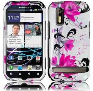 Purple Lily Design Hard Case Cover for Motorola Photon 4G MB855 Electrify: Cell Phones & Accessories