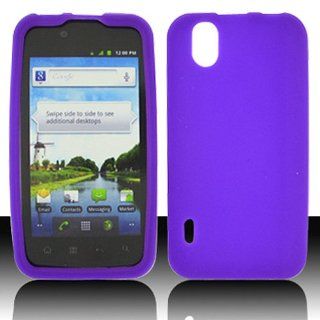 Purple Soft Silicone Gel Skin Cover Case for LG Ignite 855 Marquee LS855 Sprint LG855 Boost L85C NET10 Straight Talk Optimus Black P970 L85C Majestic US855 US Cellular: Cell Phones & Accessories