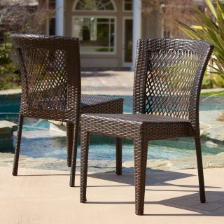 Dusk All Weather Wicker Dining Chair   Set of 2   Outdoor Dining Chairs