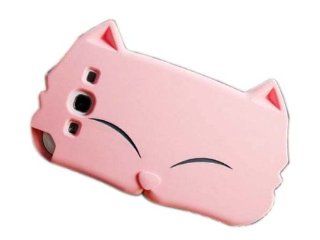 New Cute Cartoon Cat Silicone Case Cover for Samsung Galaxy S3 i9300 Pink: Cell Phones & Accessories