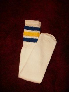VINTAGE BLUE AND YELLOW STRIPE TUBE SOCKS I PAIR FRUIT LOOM  Other Products  