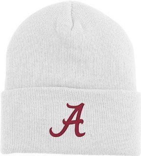 Alabama Crimson Tide White adidas Cuffed Knit Beanie Hat : Sports Fan Beanies : Sports & Outdoors