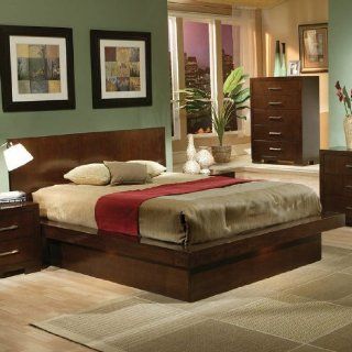 Jessica Collection Contemporary Style King Size Platform Bed: Furniture & Decor