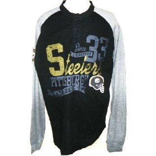Pittsburgh Steelers NFL Shotgun Henley Shirt (Small): Clothing