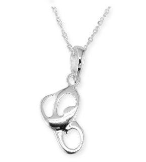 925 Sterling Silver Alphabet Letter C Pendant Necklace: Jewelry