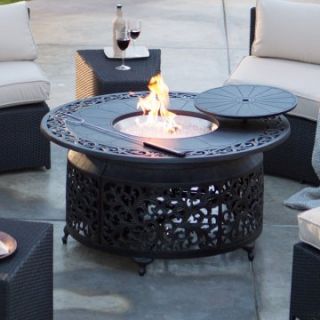 Palazetto San Miguel Cast Aluminum 48 in. Round Gas Fire Pit Chat Table   Fire Pits