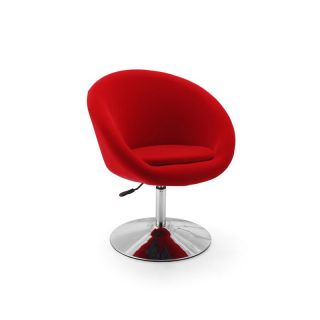 Barrel Red Adjustable Swivel Leisure Chair   Accent Chairs