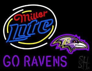 Miller Lite Baltimore Ravens Go Ravens Outdoor Neon Sign 24" Tall x 31" Wide x 3.5" Deep  Business And Store Signs 